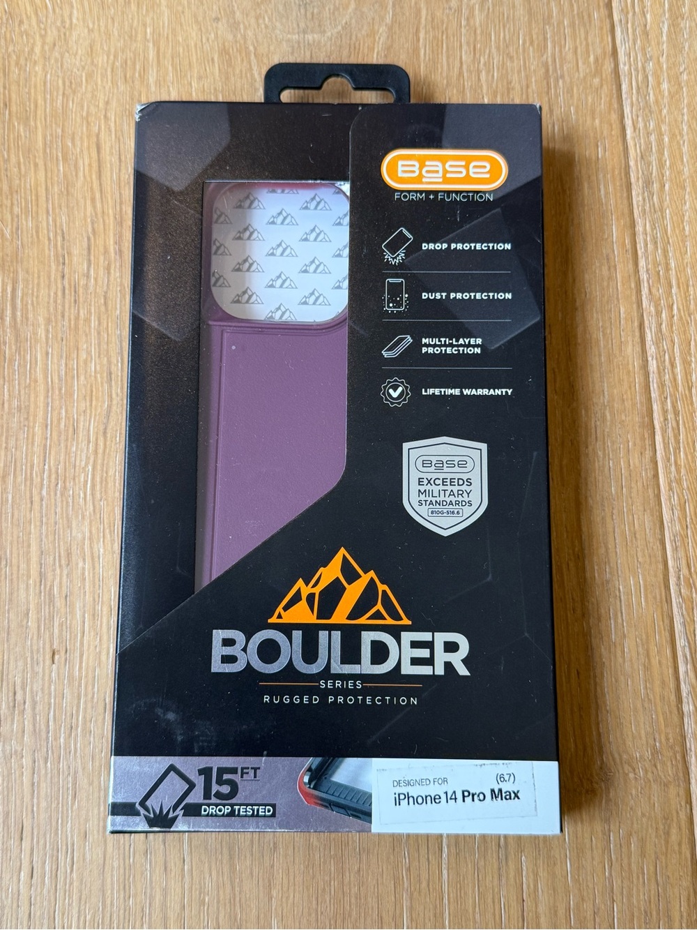 New xBase Boulder Series iPhone 14 Pro Max 6.7 case Purple Cranberry Red case
